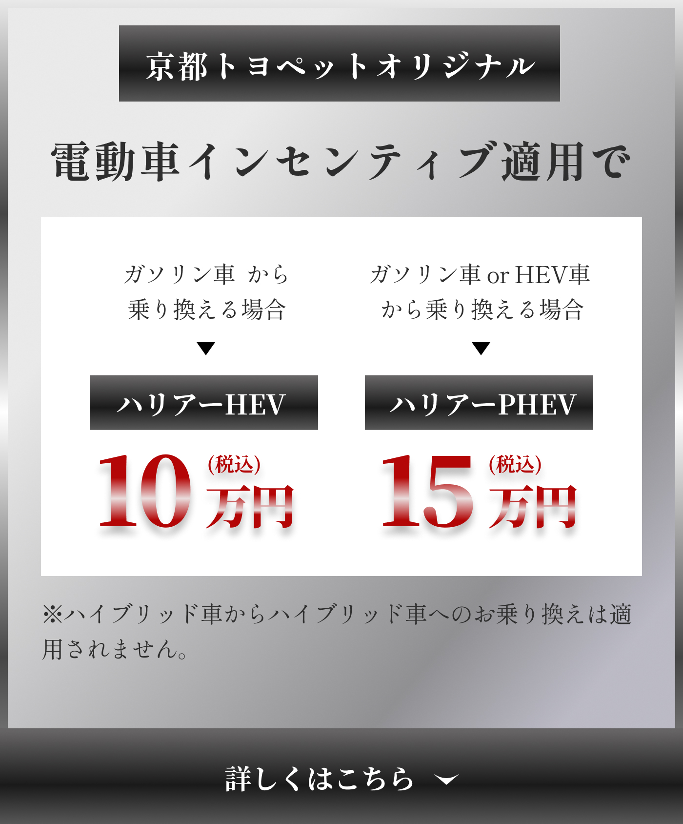 電動車インセンティブ制度のお知らせ